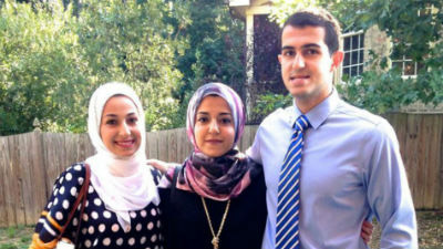 Photo of Yusor Mohammad Abu-Salha, Razan Mohammad Abu-Salha and their brother